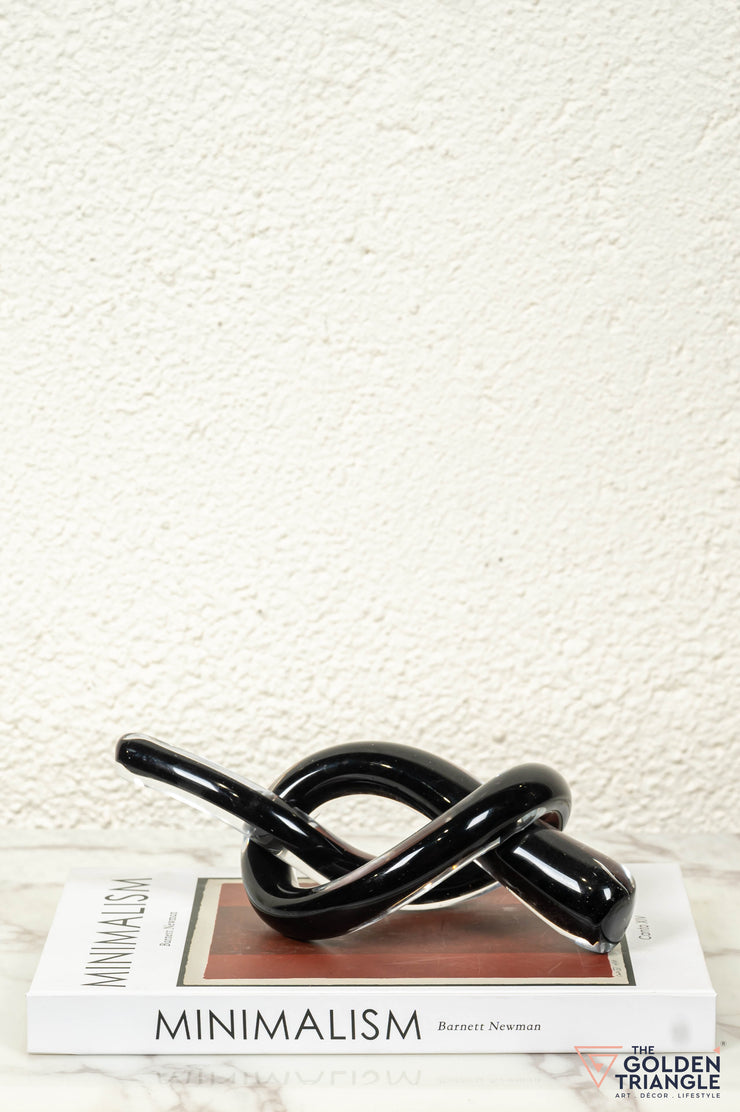 Infinity Glass Knot - Black