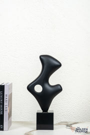 Regal Abstract Sculpture - Black