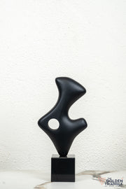 Regal Abstract Sculpture - Black