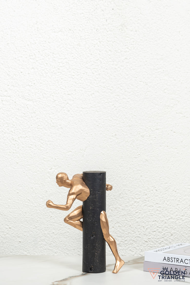 Drift Running Man Sculpture - Gold