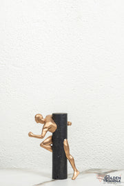 Drift Running Man Sculpture - Gold