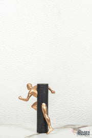 Drift Running Man Sculpture - Gold