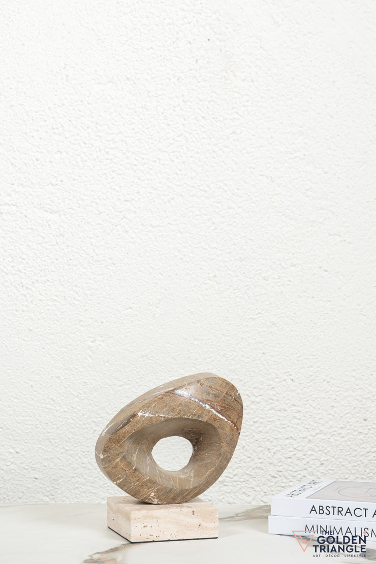 Valor Abstract Marble Sculpture - Brown