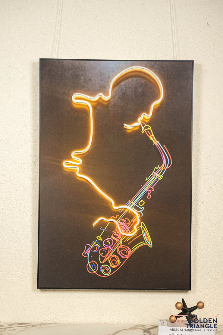 Musician with LED Light - Urban Pop Wall Art Frame