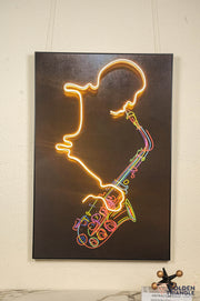 Musician with LED Light - Urban Pop Wall Art Frame