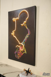 Musician with LED Light - Urban Pop Wall Art Frame