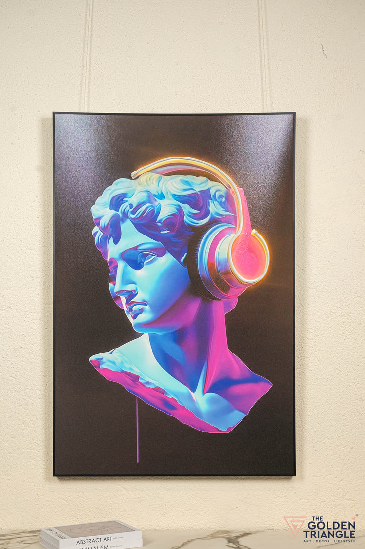 Roman Headphone with LED Light - Urban Pop Wall Art Frame