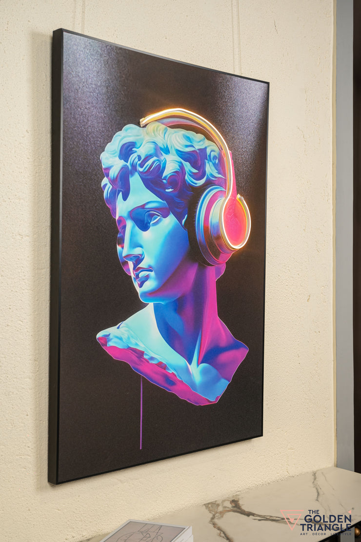 Roman Headphone with LED Light - Urban Pop Wall Art Frame