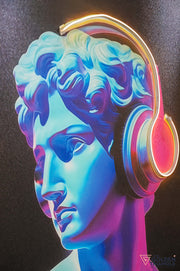 Roman Headphone with LED Light - Urban Pop Wall Art Frame