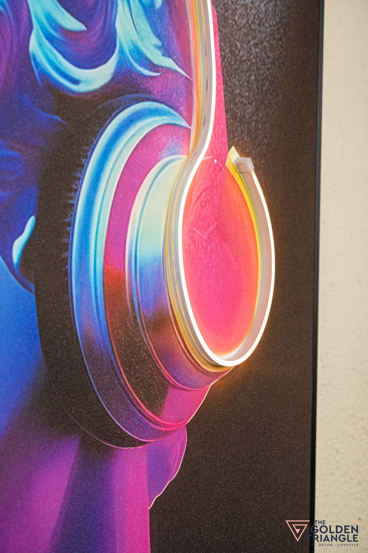 Roman Headphone with LED Light - Urban Pop Wall Art Frame