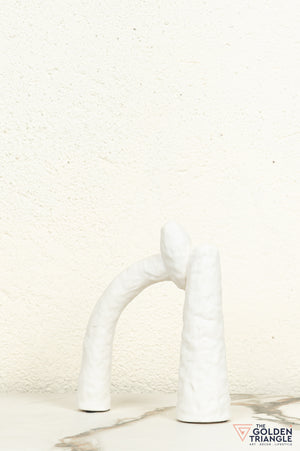 Mori Ceramic Tabletop Showpiece - White