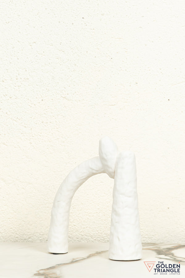 Mori Ceramic Tabletop Showpiece - White