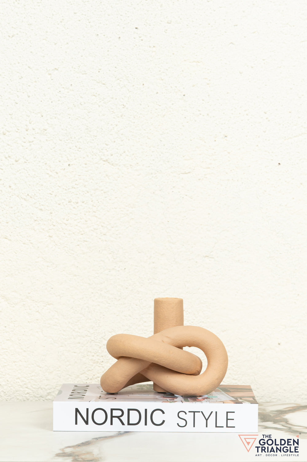 Gin Knot Tabletop Ceramic Candle Stand - Clay