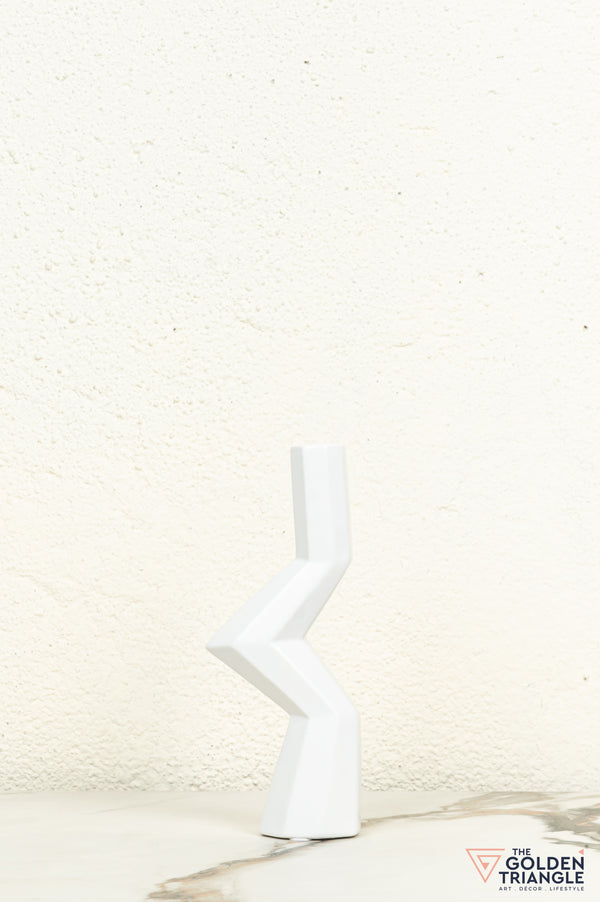 Kaze Ceramic Candle Stand Showpiece - White