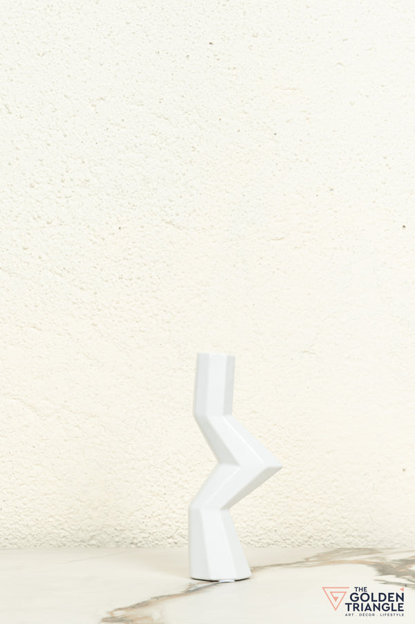 Kaze Ceramic Candle Stand Showpiece - White