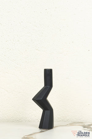 Kaze Ceramic Candle Stand Showpiece - Black