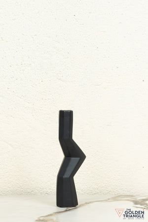 Kaze Ceramic Candle Stand Showpiece - Black