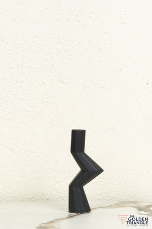 Kaze Ceramic Candle Stand Showpiece - Black