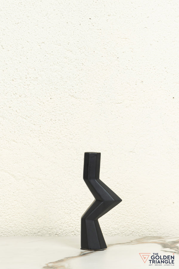 Kaze Ceramic Candle Stand Showpiece - Black