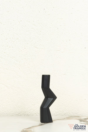 Kaze Ceramic Candle Stand Showpiece - Black