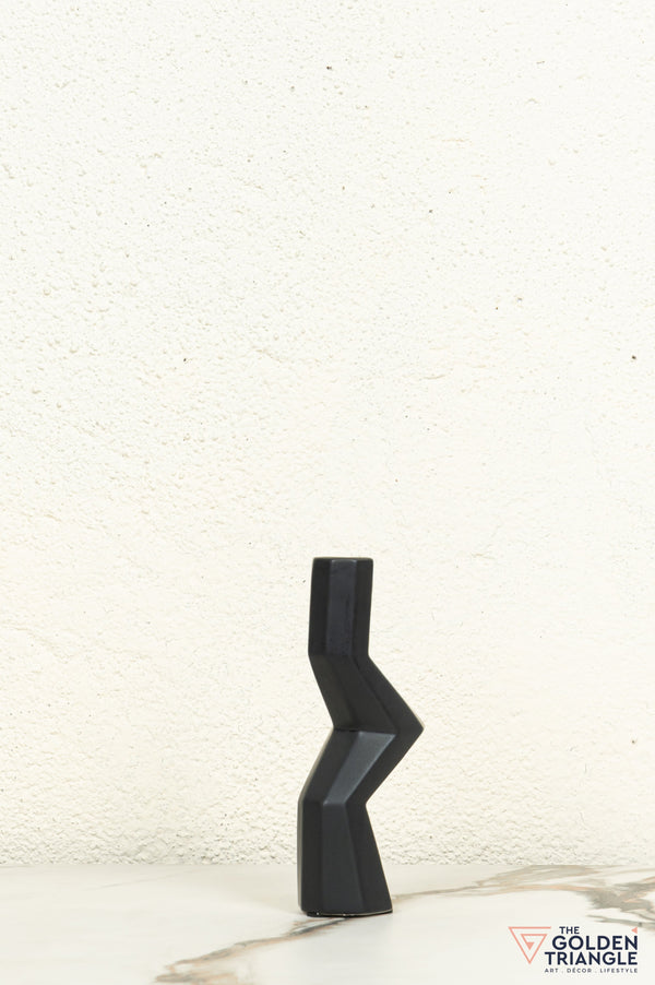 Kaze Ceramic Candle Stand Showpiece - Black