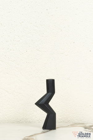 Kaze Ceramic Candle Stand Showpiece - Black
