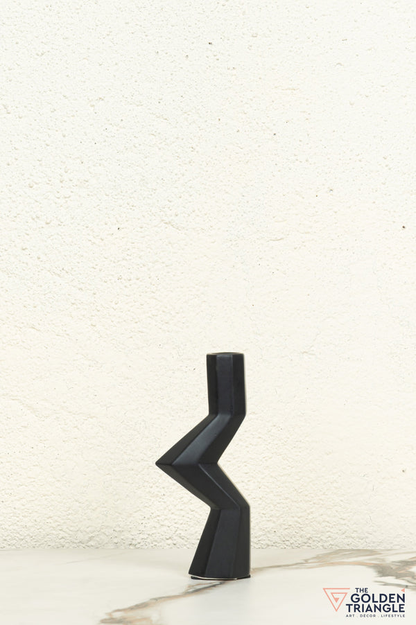 Kaze Ceramic Candle Stand Showpiece - Black