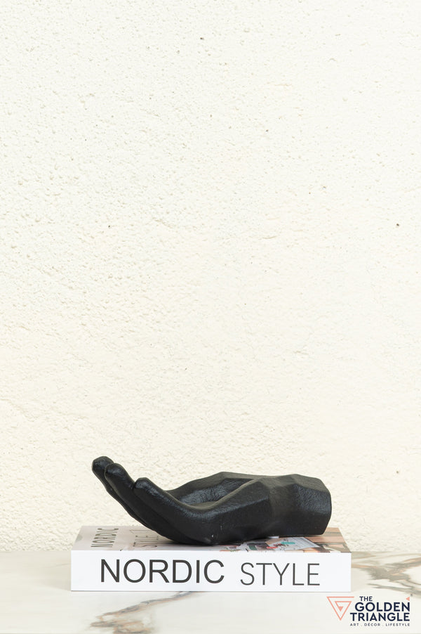 Yubi Hand Ceramic Tabletop Showpiece - Black