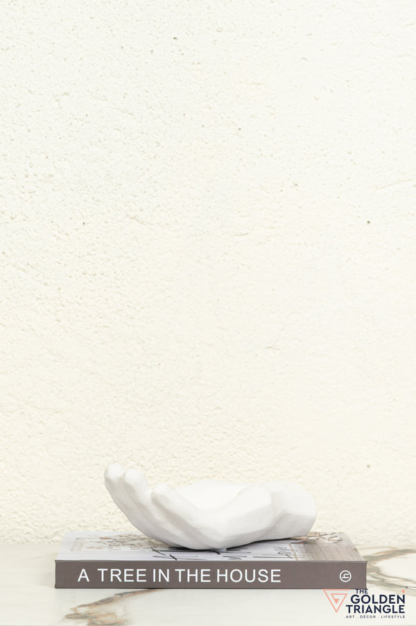 Yubi Hand Ceramic Tabletop Showpiece - White