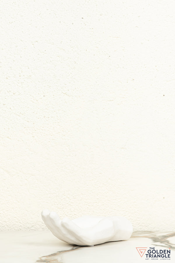 Yubi Hand Ceramic Tabletop Showpiece - White