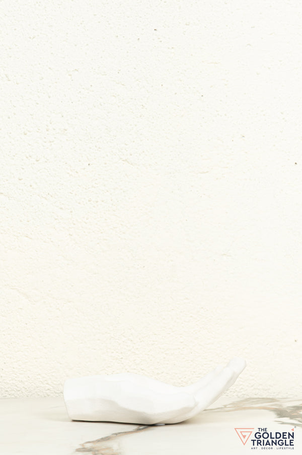Yubi Hand Ceramic Tabletop Showpiece - White