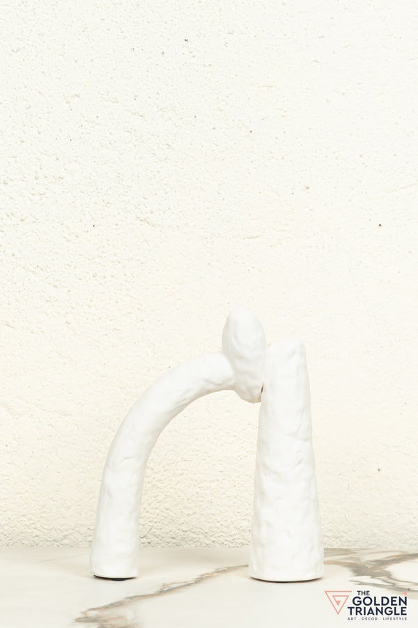 Mori Ceramic Tabletop Showpiece - White