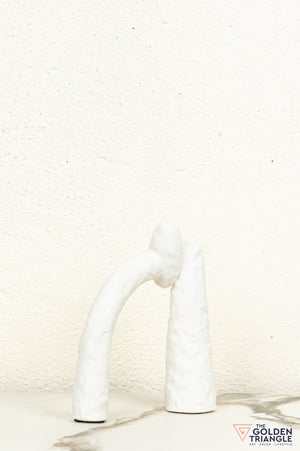 Mori Ceramic Tabletop Showpiece - White