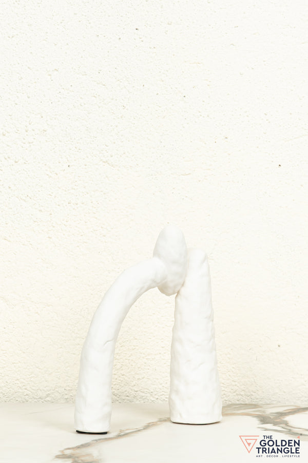 Mori Ceramic Tabletop Showpiece - White