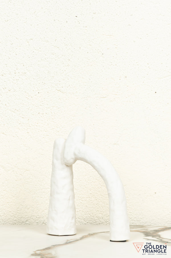 Mori Ceramic Tabletop Showpiece - White