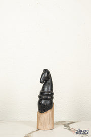 Knight - Wooden Chess Decorative Piece - Black