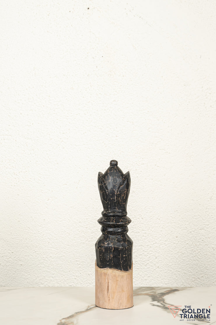 Bishop - Wooden Chess Decorative Piece - Black