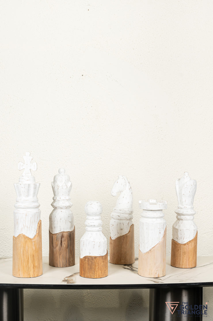 Pawn - Wooden Chess Decorative Piece - White