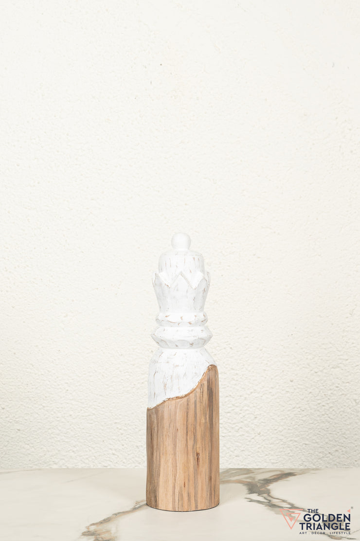 Queen - Wooden Chess Decorative Piece - White