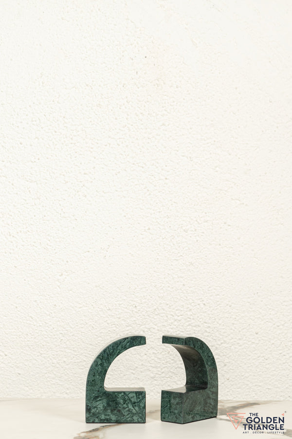 Xara Marble Bookend - Emerald Green
