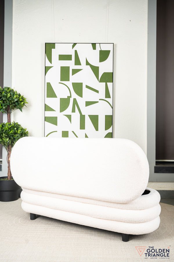 Astoria Boucle Storage Bench - White