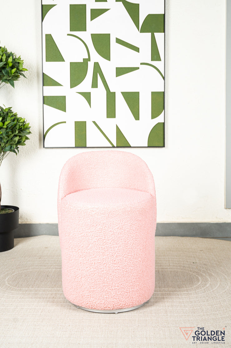 Orella Pouffe with Backrest & Swivel - Pink