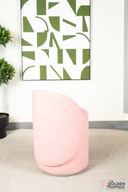 Orella Pouffe with Backrest & Swivel - Pink