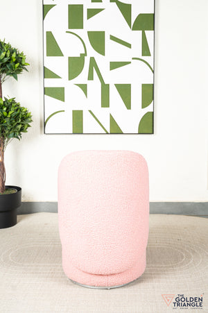 Orella Pouffe with Backrest & Swivel - Pink