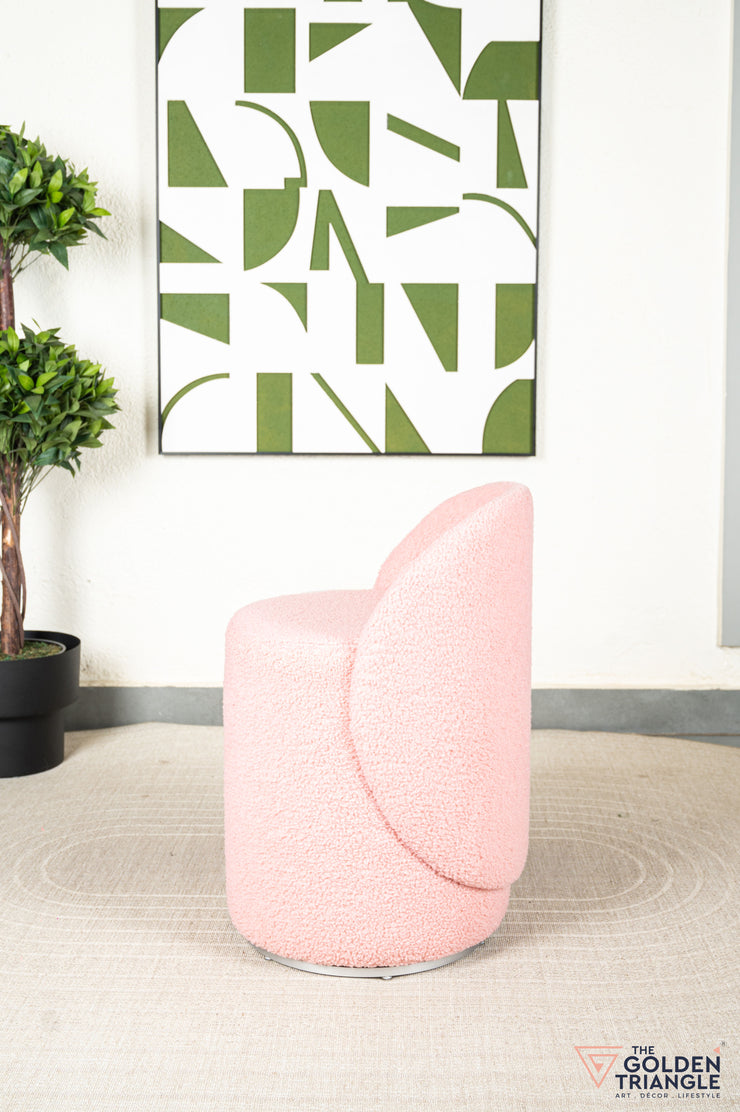 Orella Pouffe with Backrest & Swivel - Pink