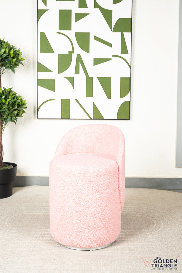 Orella Pouffe with Backrest & Swivel - Pink