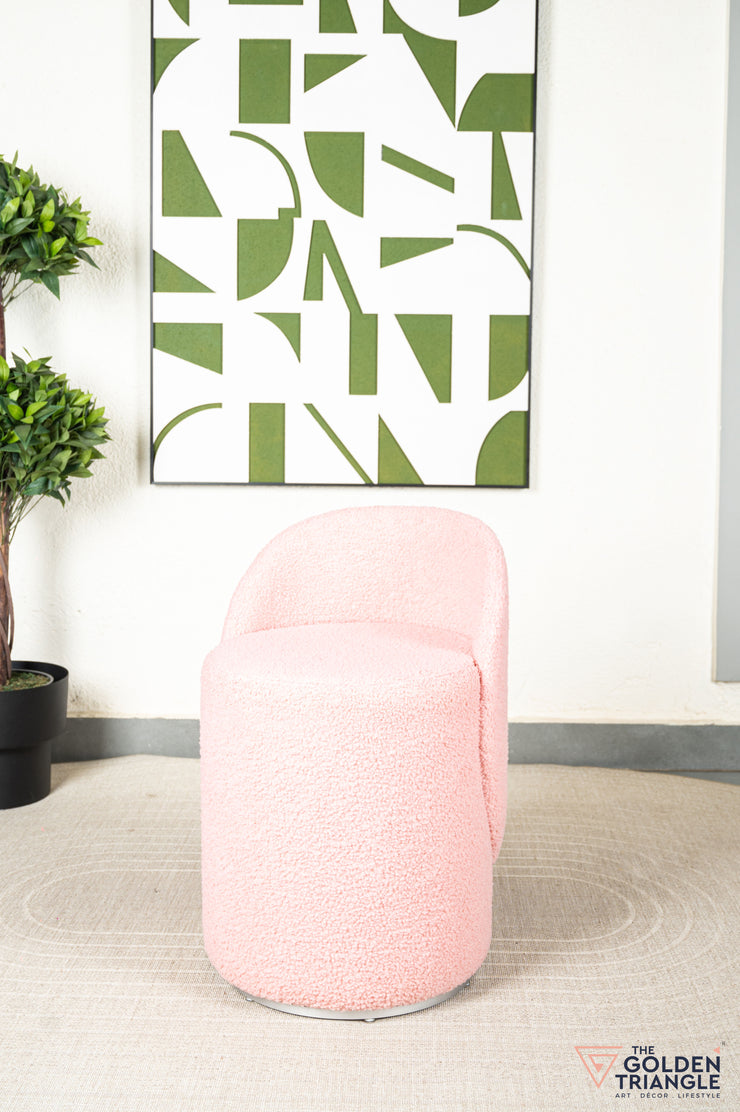 Orella Pouffe with Backrest & Swivel - Pink