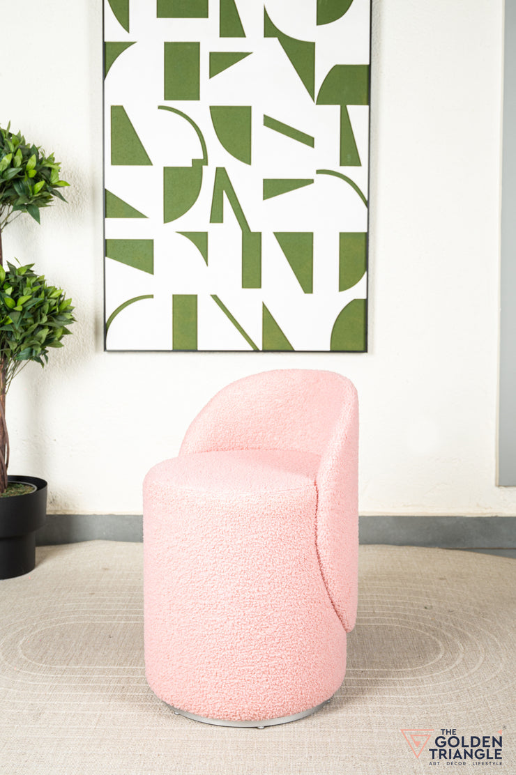 Orella Pouffe with Backrest & Swivel - Pink