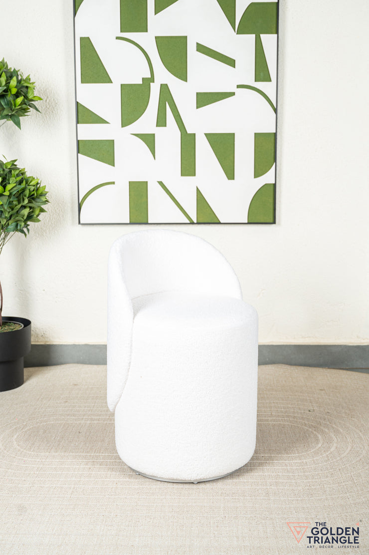 Orella Pouffe with Backrest & Swivel - White