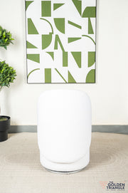 Orella Pouffe with Backrest & Swivel - White